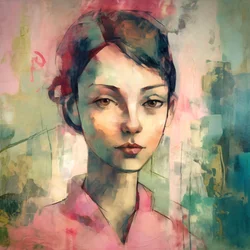 joven mujer punk rosa maurice retrato, Decoraciones de pared para cualquier habitación