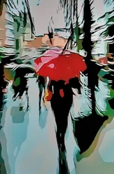 Paraguas urbano rojo