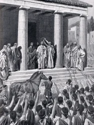 Temístocles honrado en Esparta, ilustración de 