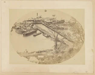 [Muelle Inferior, Belle Plain, Cuerpo de Construcción USMRR.] [Mayo 16,1864].
