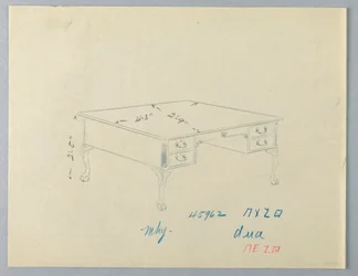 Diseño para mesa de biblioteca con patas de león