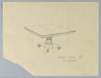 Diseño para una Mesa de Comedor "C" de Caoba