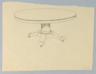 Diseño para una mesa redonda sobre base moldeada