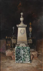 Lápida de Lermontov en Tarkhany, 1883