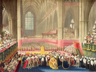 La coronación de Jorge IV el 19 de julio de 1821 en la Abadía de Westminster