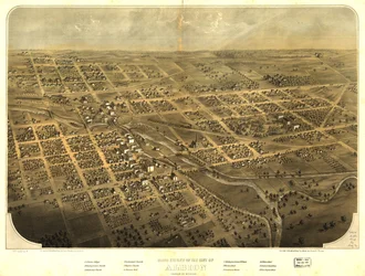 Vista aérea de la ciudad de Albion, condado de Calhoun, Michigan. LOC 73693419
