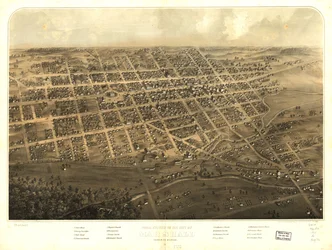 Vista aérea de la ciudad de Marshall, condado de Calhoun, Michigan. LOC 73693437