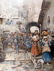 Nochebuena en la campiña romana hace 100 años.