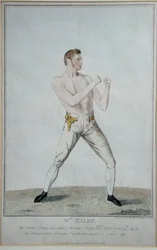 Wm. Eales, el profesor científico en su actitud de autodefensa, publicado en 1819