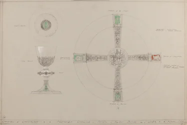 Capilla de la Caballería: cáliz, patena y plato de limosnas propuestos