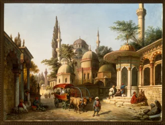 Vista de una mezquita en Estambul