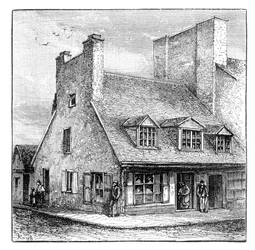 Casa antigua francesa, Quebec, Canadá, 1900