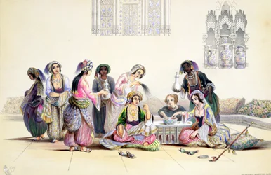 Interior de un harén en El Cairo