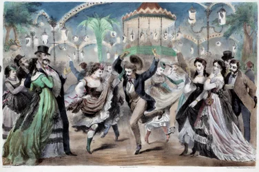 Escena en el baile Mabille. Litografía de A. Provost (activo hacia 1834-1855), París, Musée Carnavalet