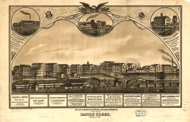 Molinos y establecimientos manufactureros de la ciudad de Battle Creek, Calhoun Co., Mich. LOC 73693421