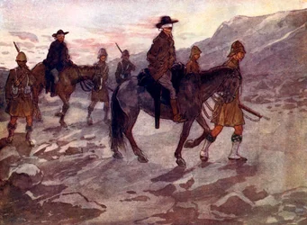 Los líderes bóeres fueron vendados y custodiados por soldados de la Black Watch, 1902, 1905.