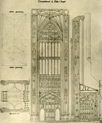 Dibujo arquitectónico: compartimento de la Anti Capilla, 1833-1834, 1906