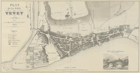 Plano de la ciudad de Vevey en 1726