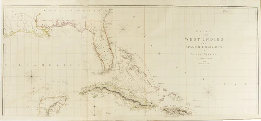 Carta de las Indias Occidentales y de los dominios españoles en América del Norte