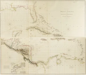 Carta de las Indias Occidentales y de los dominios españoles en América del Norte