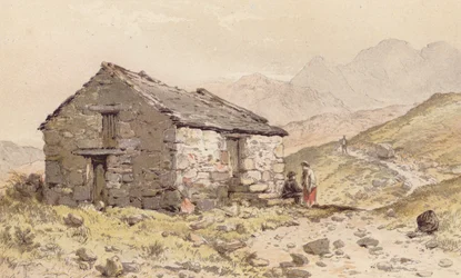 Cabaña en Ghorphwysfa, Gales del Norte (cromolito)