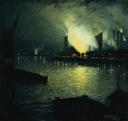Fábricas de acero de noche