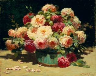 Abundancia de rosas (óleo sobre lienzo)