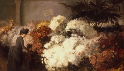 La exhibición de crisantemos