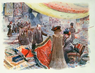 El salón de una tienda departamental en la Place Clichy, París, c.1900