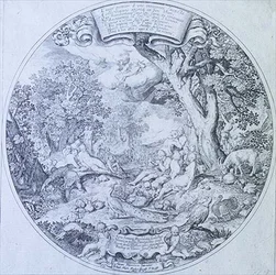 La Edad de Oro, grabado por Jan Theodore De Bry (1561-1623)