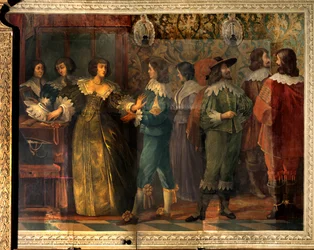 Escena de la vida de Charles de Valois (1573-1650), Duque de Angulema - Escena de fiesta dada con motivo del matrimonio de Charles de Valois con su segunda esposa en 1644