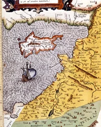 Mapa geográfico histórico de Palestina según el Atlas de Abraham Ortelius, Ámsterdam