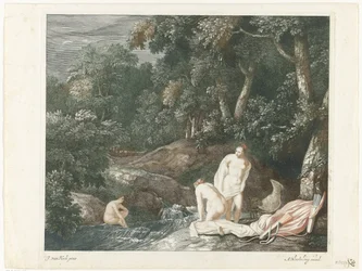 Diana y sus ninfas, bañándose en un río