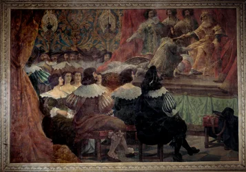 Una representación teatral en el siglo XVII en el Castillo de Grosbois. Pintura de Abraham Bosse (1602-1676)