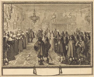 Ceremonia del contrato de matrimonio entre Vladislas IV, Rey de Polonia, y Louise-Marie de Gonzaga, Princesa de Mantua, en Fontainebleau