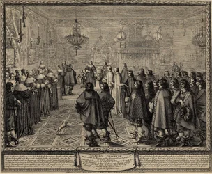 Ceremonia del contrato de matrimonio entre Wladyslaw IV, Rey de Polonia y Marie Louise Gonzaga