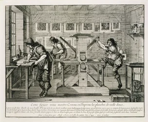 Prensa de impresión francesa, 1642