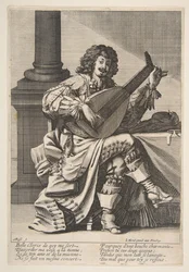 Hombre Cantando y Tocando un Laúd, mediados a finales del siglo XVII