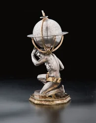 Dos globos terráqueos y celestes excepcionales, sostenidos por Hércules y Atlas, Augsburgo, 1697-99