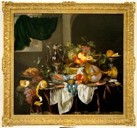 Bodegón de banquete, c.1653 - 55 (óleo sobre lienzo)