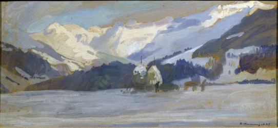 Paisaje nevado cerca de los Diablerets