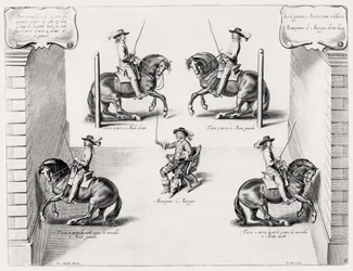Ilustración de un Manual de Equitación, grabado por Peeter Clouwet (1629-70), 1658
