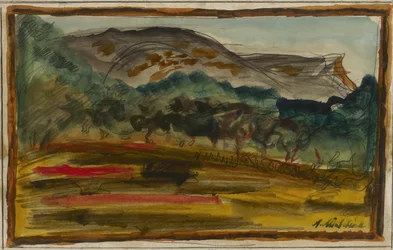 Paisaje (acuarela y lápiz sobre papel)