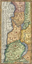 Mapa detallado de Tierra Santa de 1624 por Abraham Ortelius