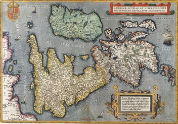 Un mapa de Gran Bretaña, 1587