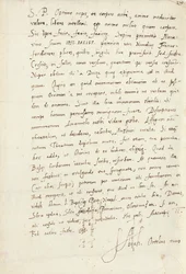 Carta autógrafa firmada a su sobrino, Jacob Cool (Jacobus Colius), Amberes, 2 de febrero de 1595