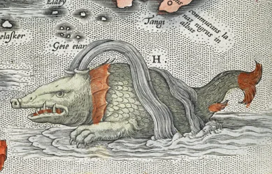 Detalle de un monstruo marino, de 