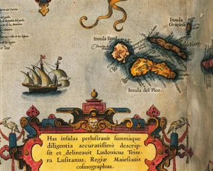Mapa de las Islas Azores de Theatrum Orbis Terrarum por Abraham Ortelius