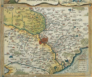 Mapa de la región de Lacio, de Theatrum Orbis Terrarum