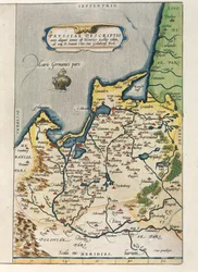 Mapa de Prusia, del Theatrum Orbis Terrarum de Abraham Ortelius
